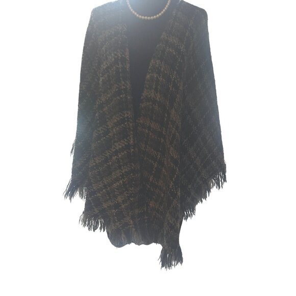 Weave O The Irish Wool Fringed Poncho Wool Shawl Women Cardigan Sweater Ireland - Picture 1 of 16